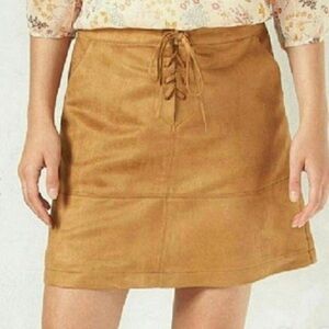 Lauren Conrad Faux-suede Lace front mini skirt